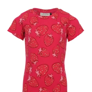 Zola Kids Hip roze t-shirt met vrolijke aardbeien voor kinderen