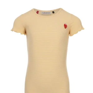 Hip geel t-shirt met schattige aardbei voor kids