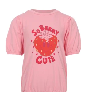 Zola Kids Schattig roze T-shirt met aardbeienprint voor meisjes