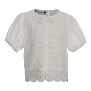 Looxs Little blouse met pofmouwen en strikjes